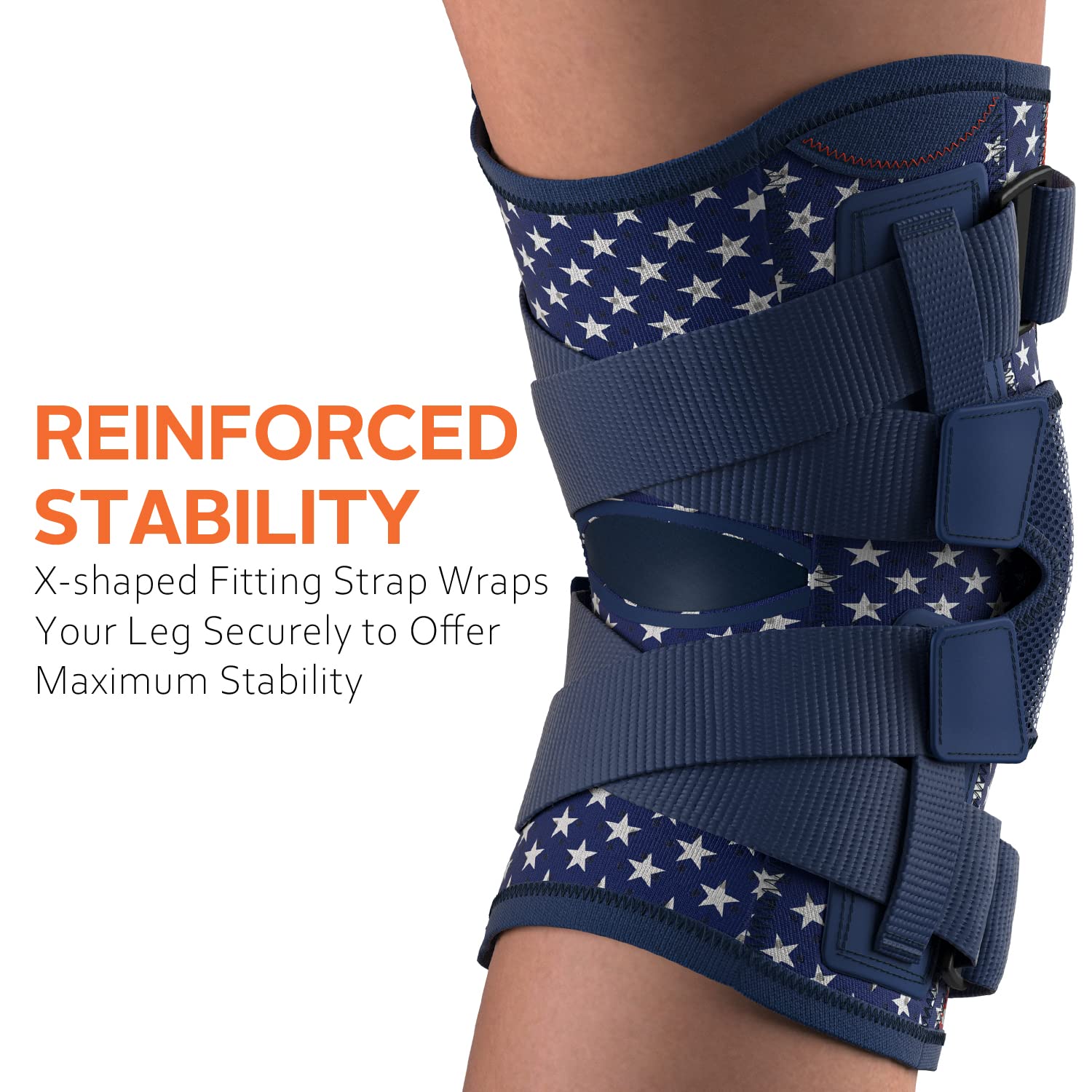 Omples Hinged Knee Brace for Knee Pain, Meniscus Tear Knee Support with Side Stabilizers for Men and Women Patella Knee Brace for Arthritis Pain Running Working Out Black (X-Large)