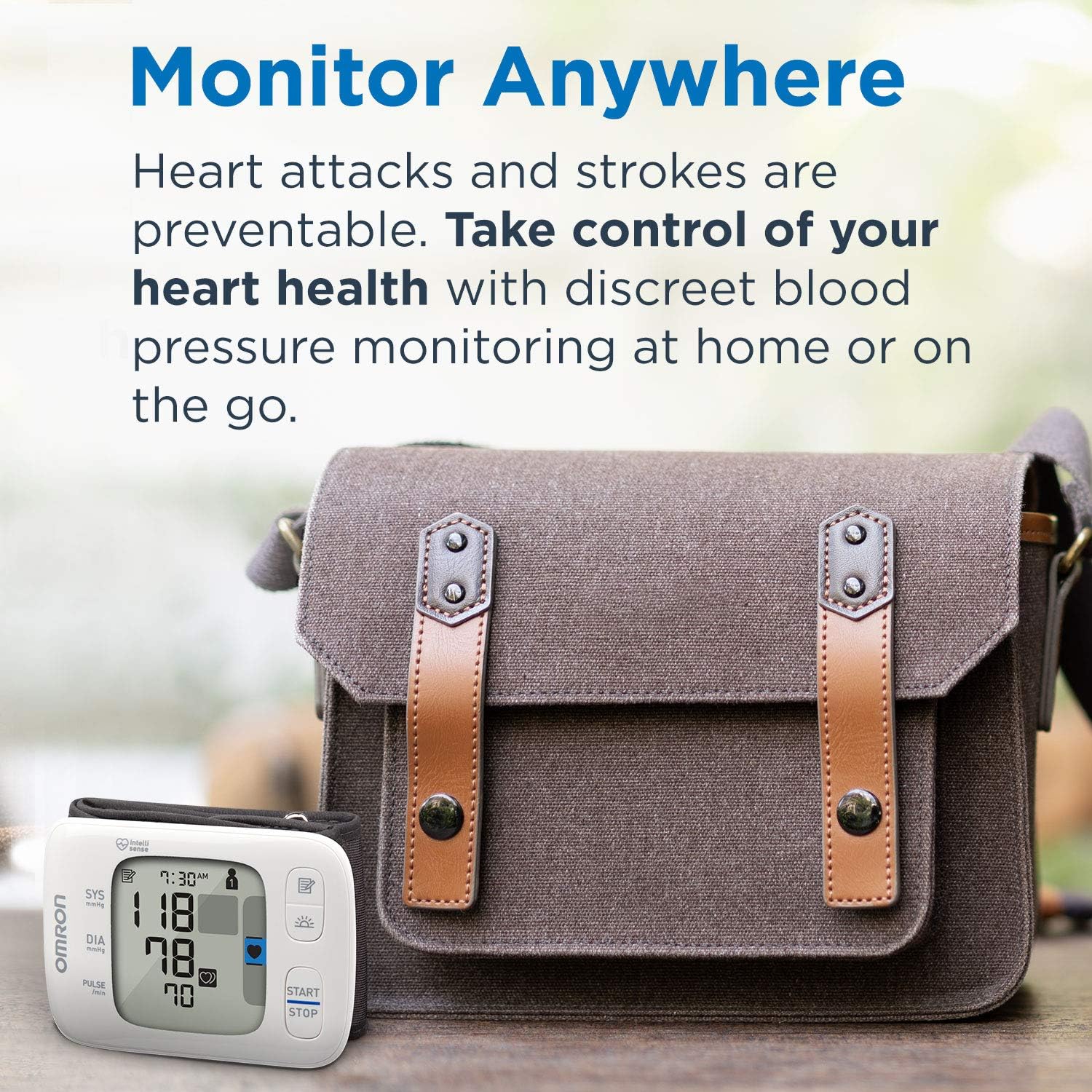 OMRON Gold Blood Pressure Monitor, Portable Wireless Wrist Monitor, Digital Bluetooth Blood Pressure Machine, Stores Up To 200 Readings for Two Users (100 each)