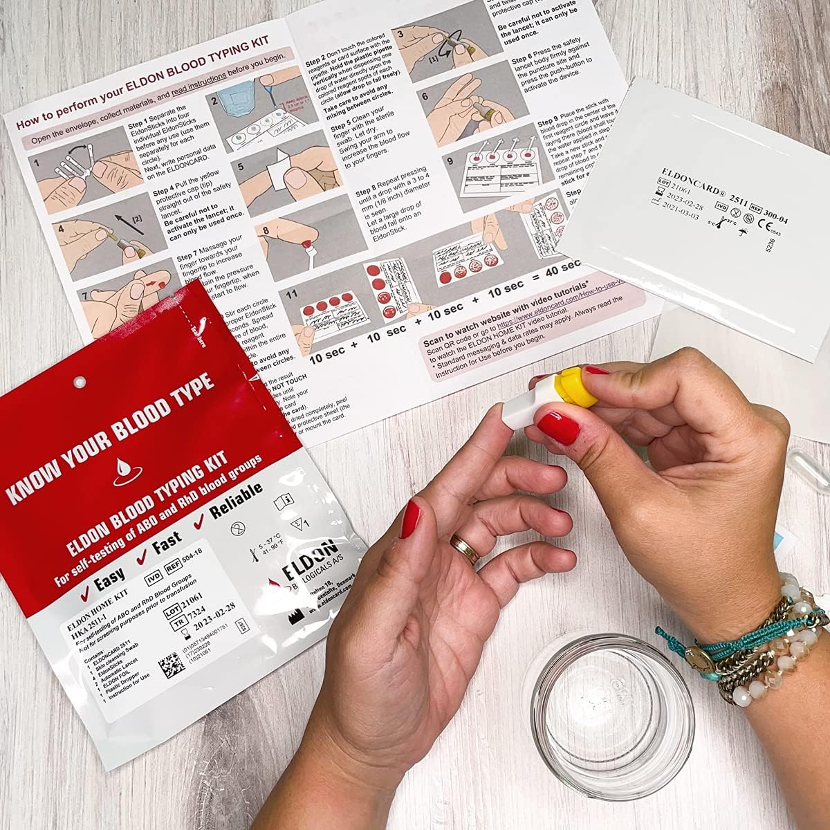 Original Home Blood Typing Kit - New Package + Improved Lancet (10 Kits)
