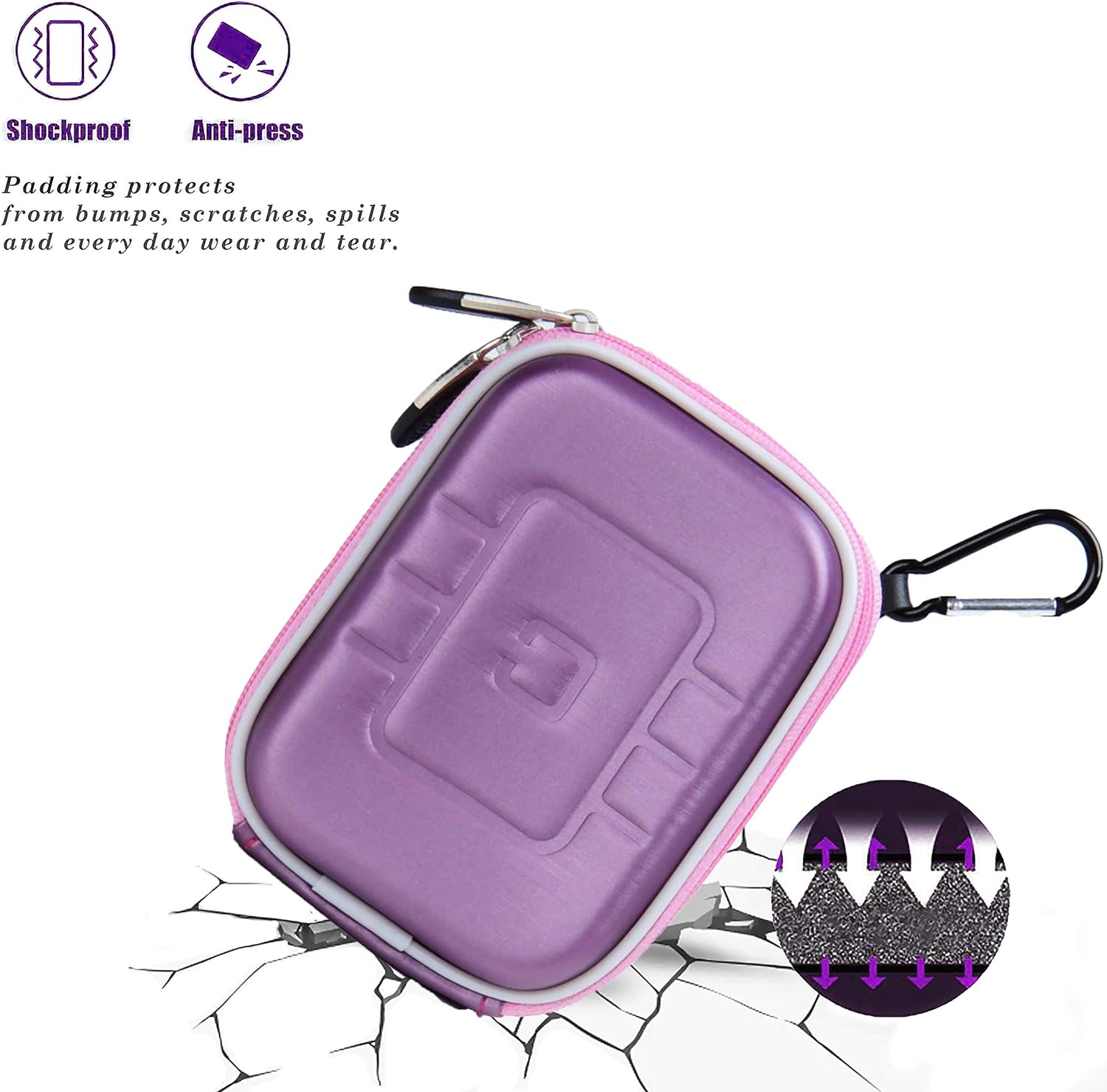 Purple Eva Hard Shell Protective Carrying case cover for Diabetic Organizer Carrying Case / Kit by SumacLife