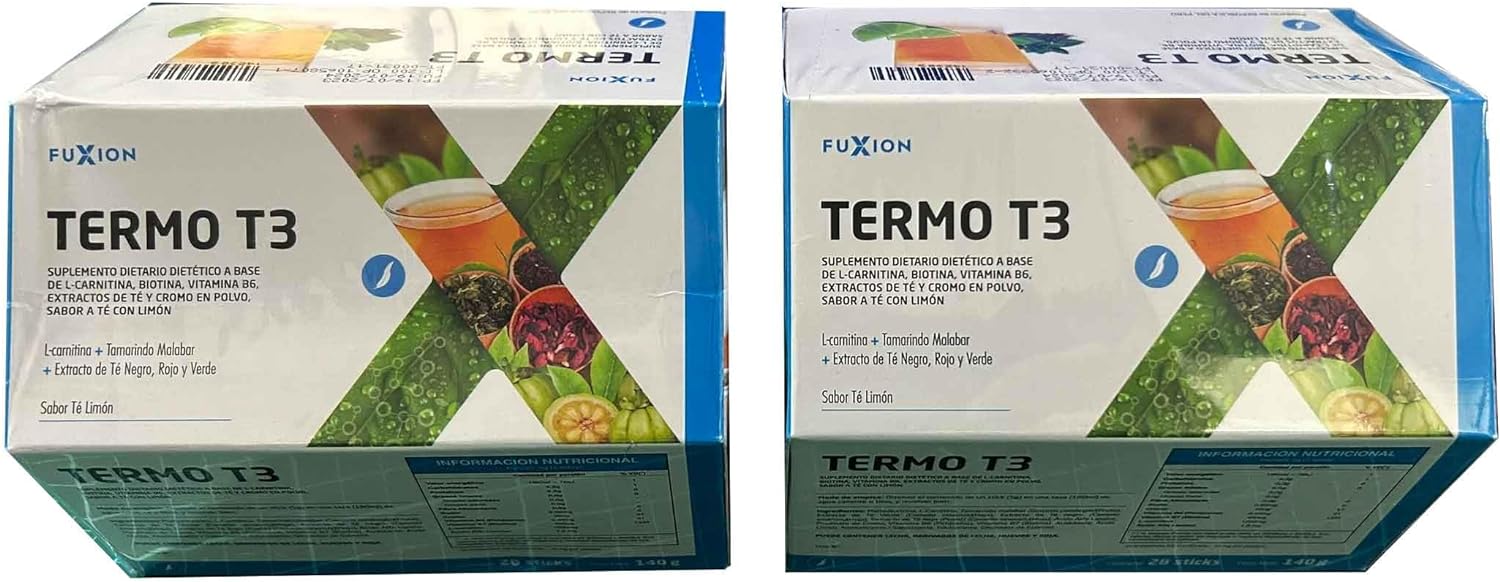 Set of 2 FuXion Thermo T3,Delicious Lemon Tea Flavor,Help You to Generate Energy and,Increase Your Stamina(Thermo TT3-56Sachets)