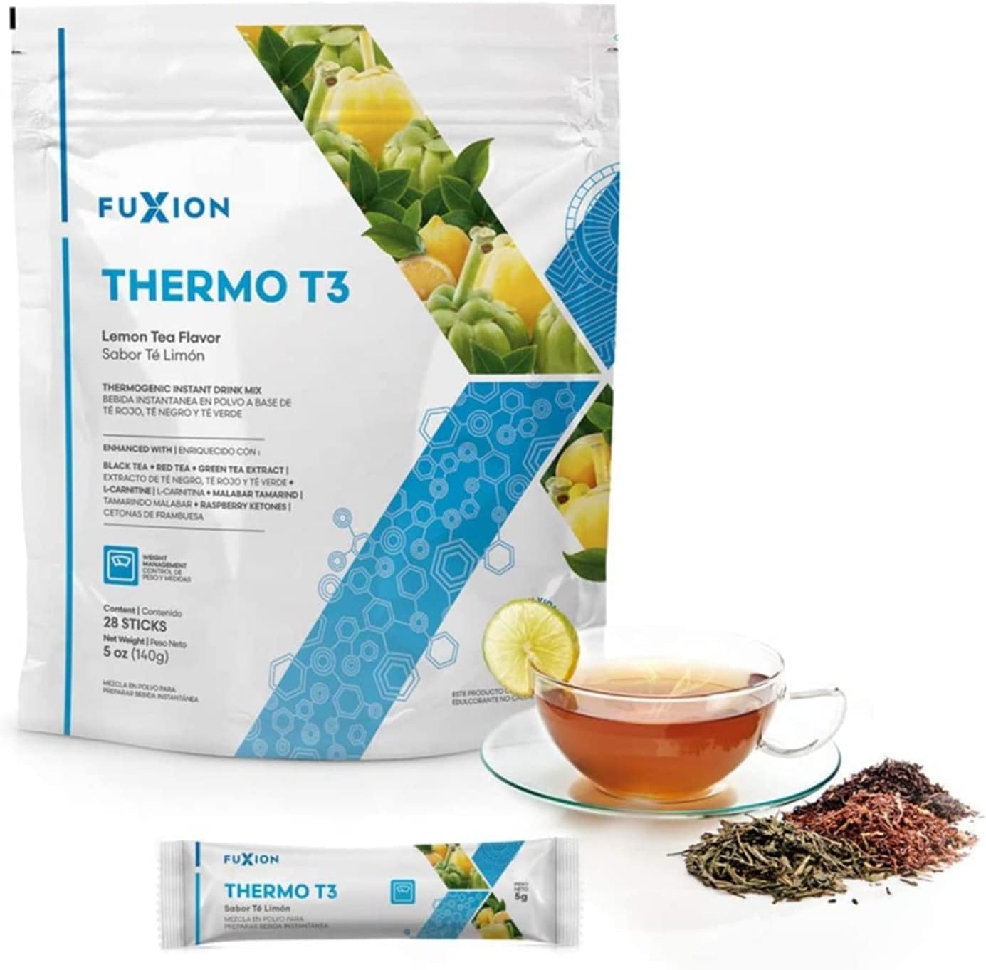 Set of 2 FuXion Thermo T3,Delicious Lemon Tea Flavor,Help You to Generate Energy and,Increase Your Stamina(Thermo TT3-56Sachets)