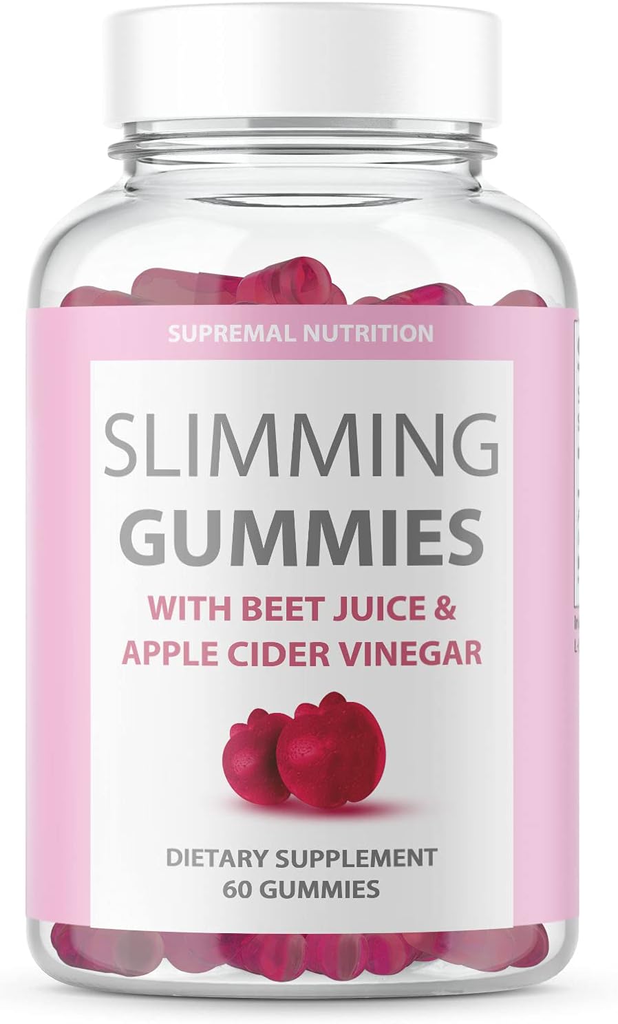 Slimming Gummies with Apple Cider Vinegar, Clinically Proven Slim Ingredients, It Works to Support a Healthy Body Belly for Women Men Loss, 60 count