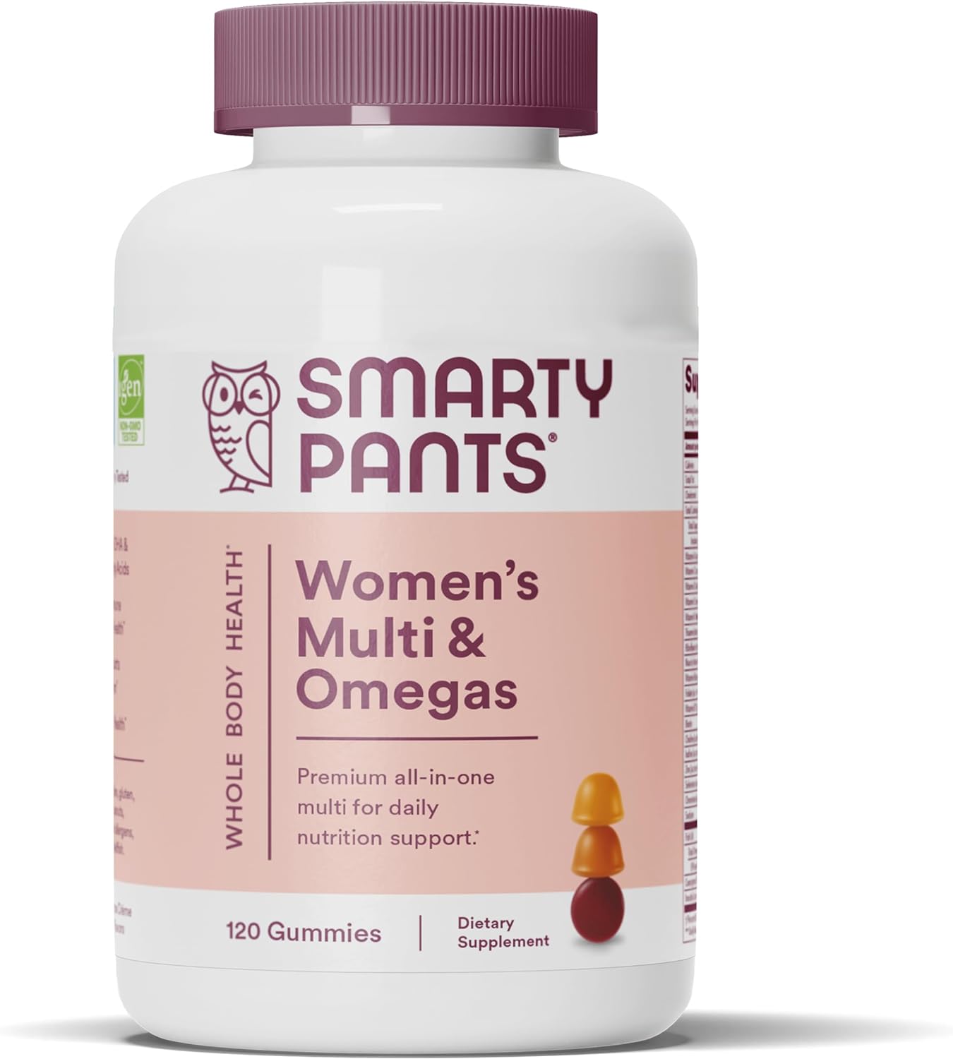 SmartyPants Womens Multivitamin Gummies: Omega 3 Fish Oil (EPA/DHA), Methylfolate, CoQ10, Vitamin D3, C, Vitamin B12, B6, Vitamin A, K Zinc, Gluten Free, 180 Count (30 Day Supply)