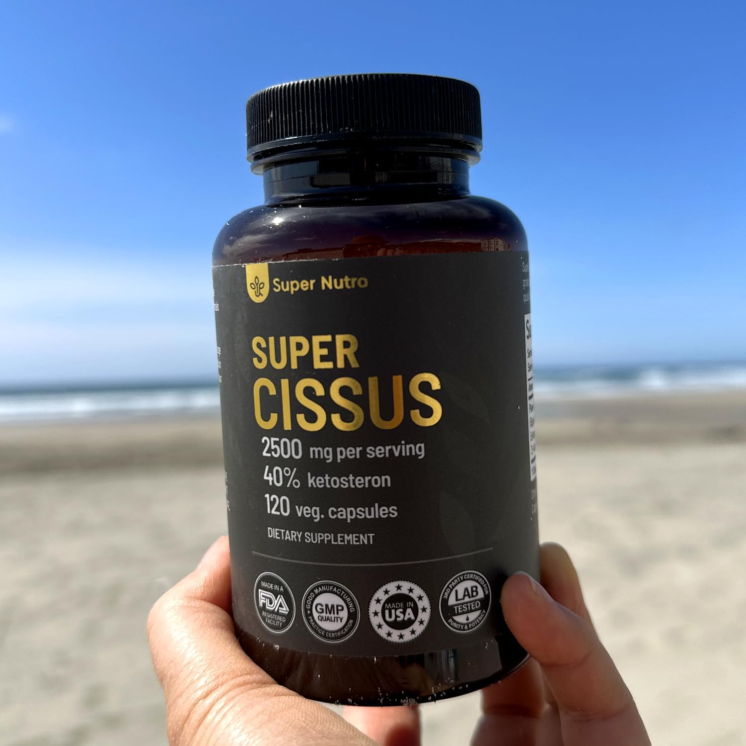 SUPER NUTRA Cissus 2500mg Cissus Quadrangularis Extract 120 Veg Capsules 1 per Servings 4 Months Supply.