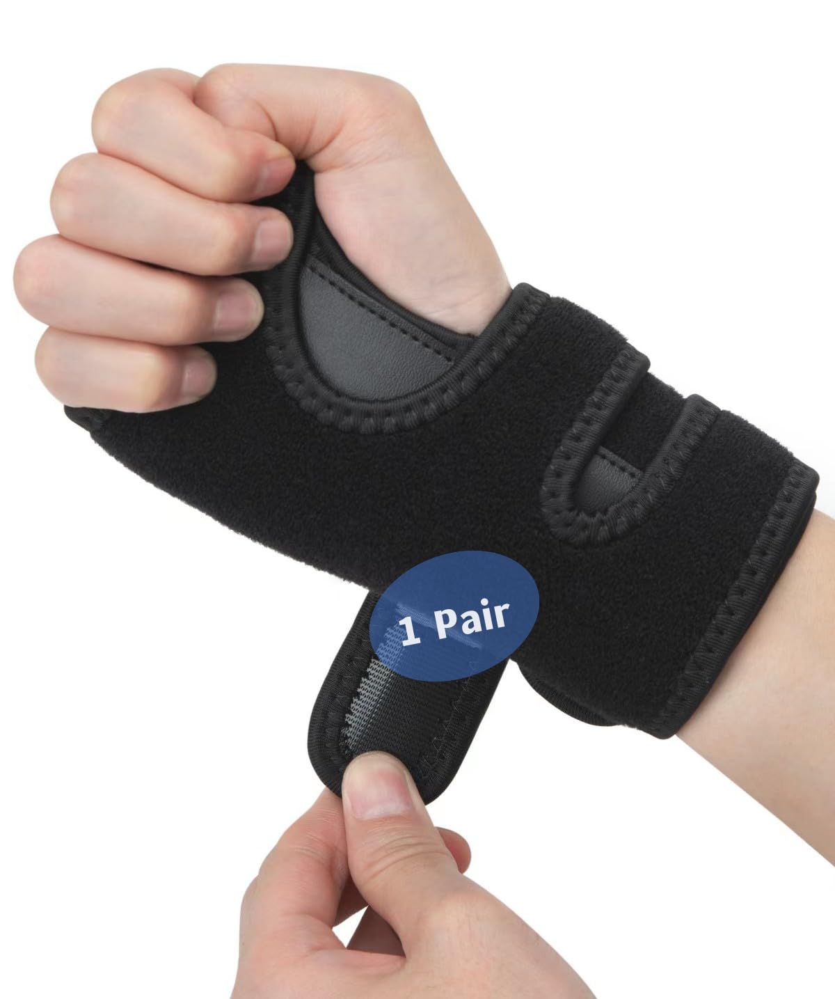 Tintol 2 Pack Wrist Brace for Carpal Tunnel Relief Night Moderate Support Splint for Typing Sleeping with a Metal Bar, Hand Brace Fit Right Left Hand for Tendonitis, Sprain, Arthritis, RSI