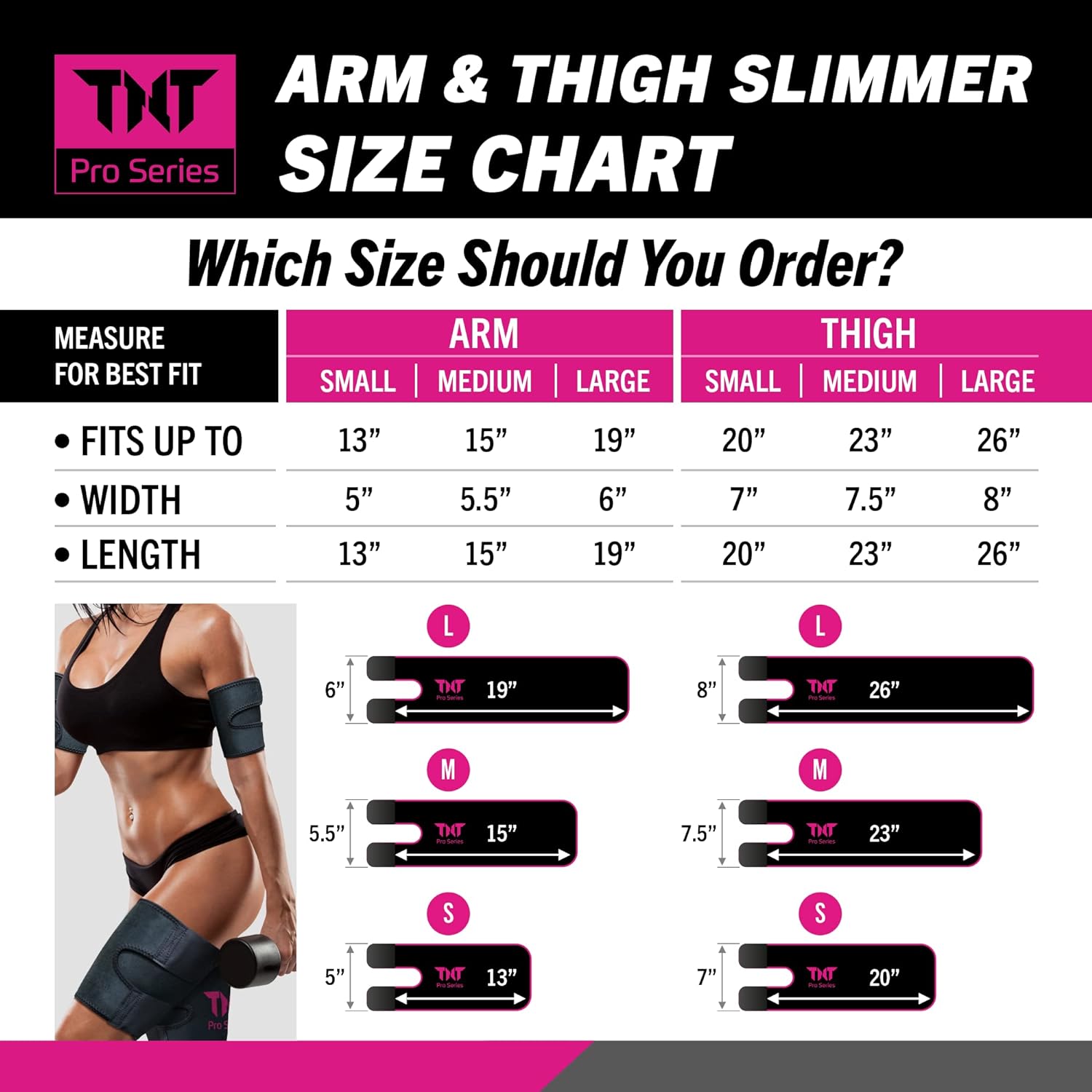 TNT Pro Series Arm Trimmers, Thigh Trimmer for Women/Men, Arm Slimmers Thigh Sweat Bands for Women, Arm and Thigh Trimmers