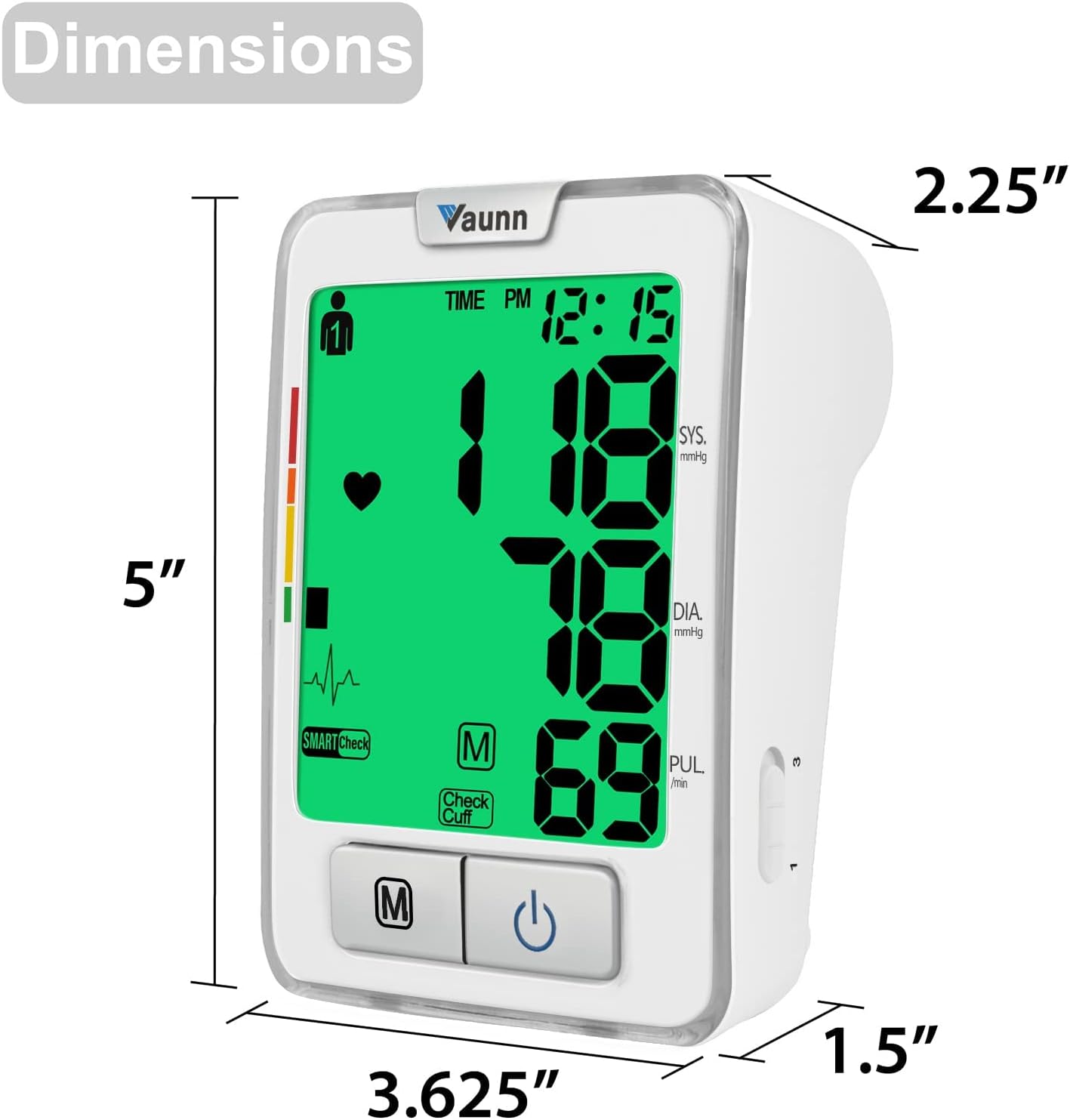 Vaunn Medical Automatic Blood Pressure Machine with Large Cuff, Digital Blood Pressure Monitor, Upper Arm Cuff 8.7-16.5 (vB100A)