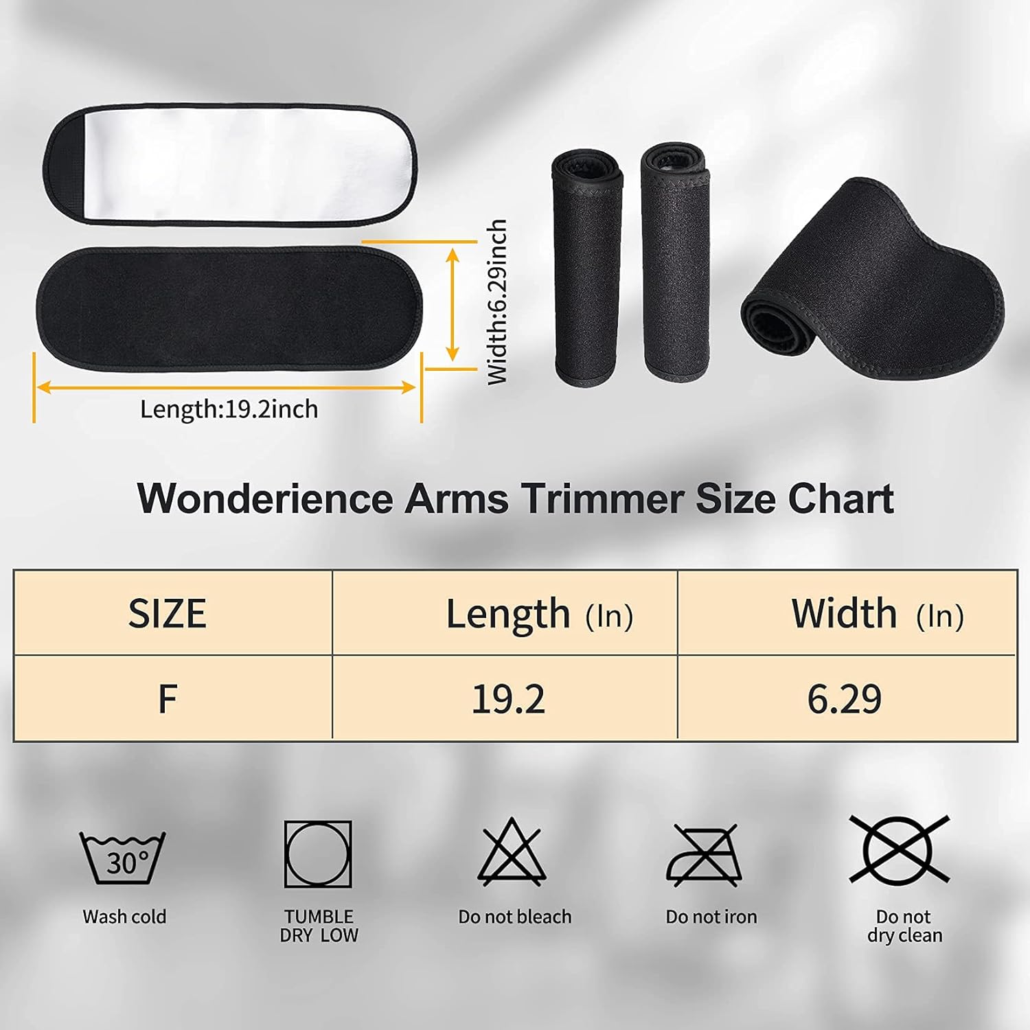 Wonderience Arm Trimmers for Women Pair Sauna Sweat Arm Shaper Bands Adjustable Arm Trainer Toner Sleeves for Sports Workout