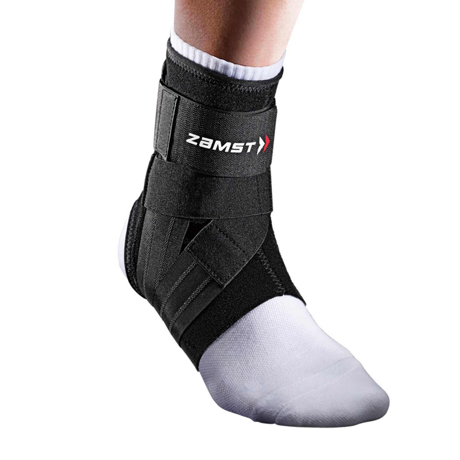 Zamst A1 Sports Ankle Brace with Adjustable Three Way Straps For Moderate (Grade II) Lateral Ankle Sprain-for Basketball, Volleyball, Football, Lacrose, Tennis, Pickleball-Black, Right Small